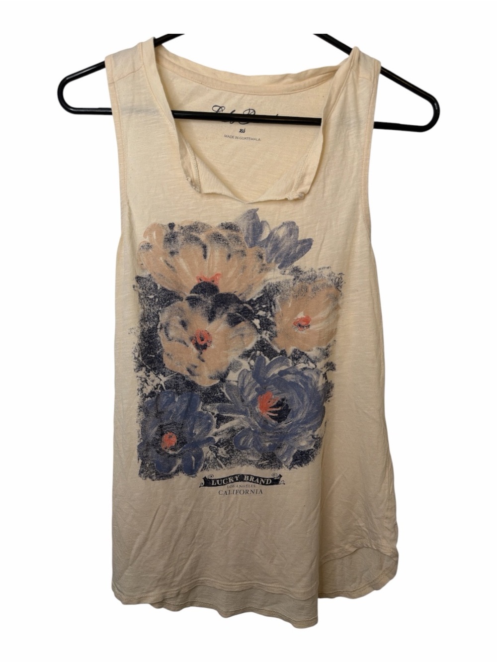 Lucky Brand Women's Cream Floral Watercolor Tank Top